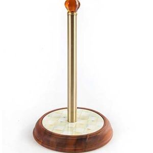 Mackenzie Childs Parchment Check Paper towel holder.